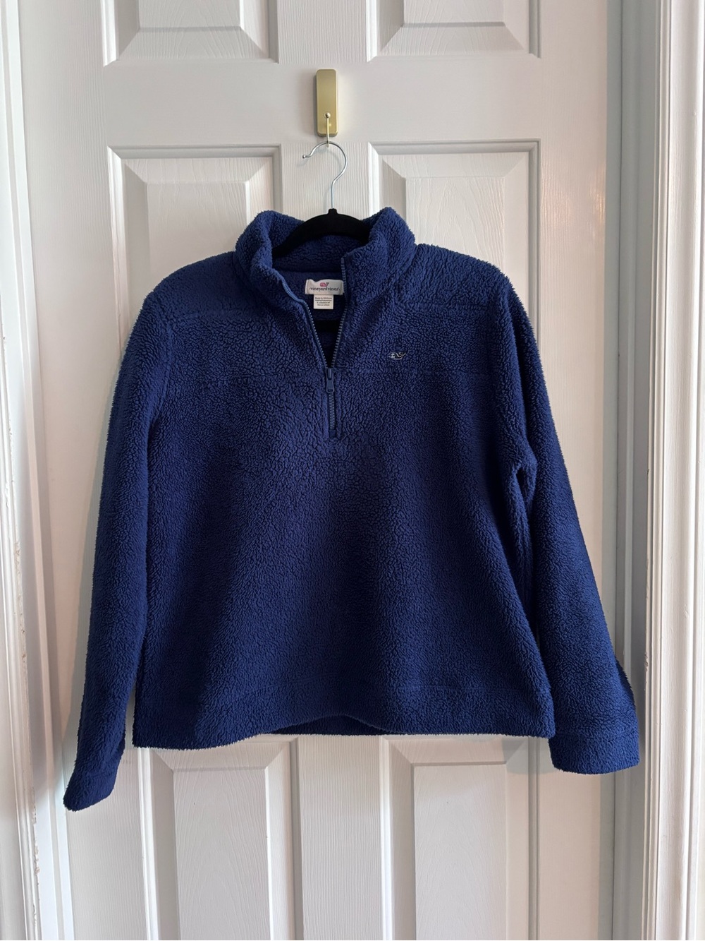 Vineyard Vines Navy Sherpa Quarter Zip Pullover Fleece Women’s M